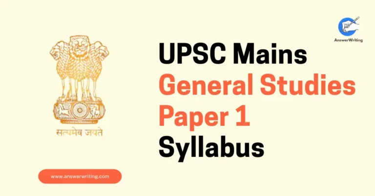 UPSC Mains General Studies Paper-1 Syllabus by AnswerWriting