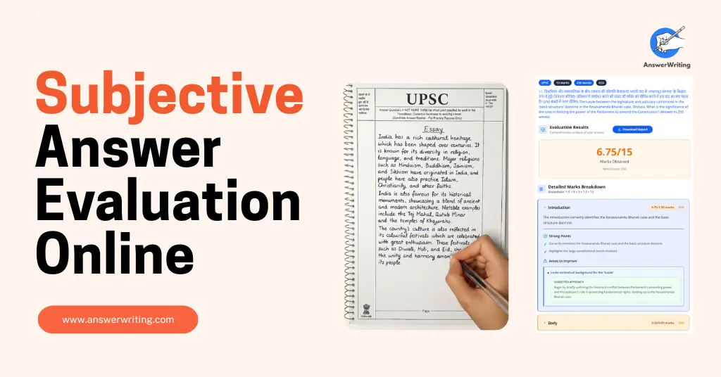 Subjective Answer Evaluation Online by AnswerWriting